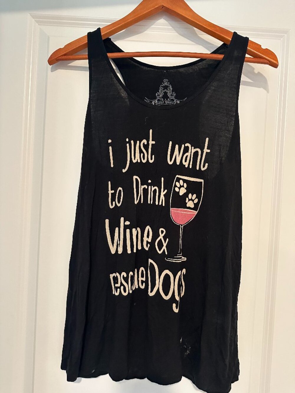 Women's Wine and Rescue Dogs Tank Top